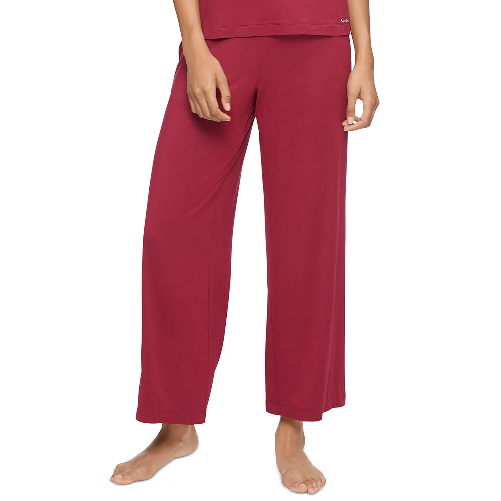Calvin Klein Women Satin Trim Sleep Pants Wine Size Xs